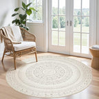 cotiled 5x5 Round Area Rugs Living Room Rug: Washable Boho Rugs by COTILED