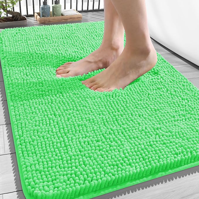 OLANLY Bathroom Rugs 34x21, Extra Soft Absorbent Chenille Bath Rugs, Rubber by OLANLY
