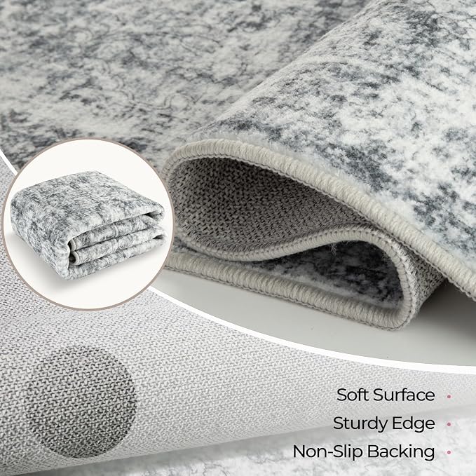 CAPALOCA Machine Washable Rugs Nursery Rug 2x3 Cute Girl Non Slip Low Pile - Image 2