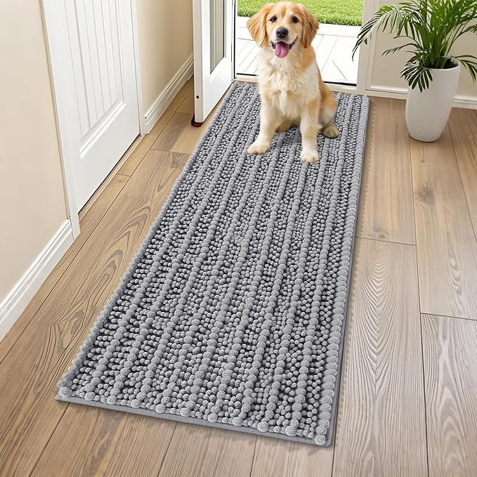 Smiry Dog Door Mat for Muddy Paws 59x20, Absorbent Dirt Trapper, Non-Slip by Smiry