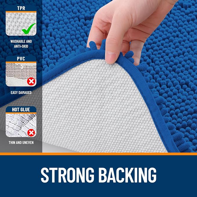 OLANLY Bathroom Rugs 35x24, Extra Soft Absorbent Chenille Bath Rugs, Rubber - Image 6