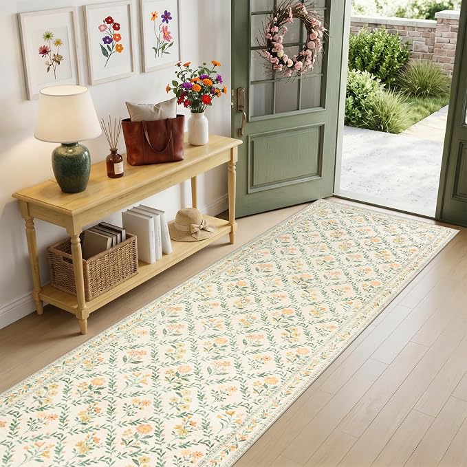 Runner Rug for Entryway: 2.6x10 Kitchen Rugs Non Slip Washable Ultra-Thin Soft - Image 2