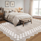 GarveeHome 8x10 Area Rug for Living Room Scalloped Washable Large Bedroom Rug - Image 2