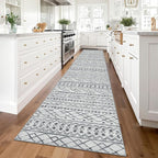 KUTA Long Hallway Runner Rug 2.6x14 Non-Slip Washable, Moroccan Vintage Beige - Image 3