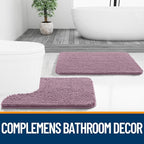 OLANLY Bathroom Runner Rugs 47x20, Soft Absorbent Chenille Bath Rugs, Rubber - Image 7