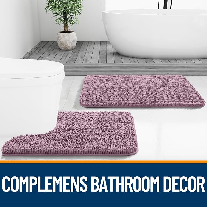 OLANLY Bathroom Runner Rugs 59x24, Soft Absorbent Chenille Bath Rugs, Rubber - Image 7