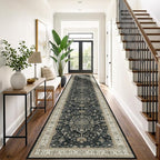 RELEANY Area Rugs Runner 3'x20' Washable Non-Slip, Floral Vintage Distress - Image 2