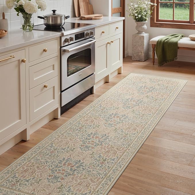 GENIMO Floral Washable Runner Rug 2’6” x 8’, Non-Slip Long Hallway Carpet - Image 5