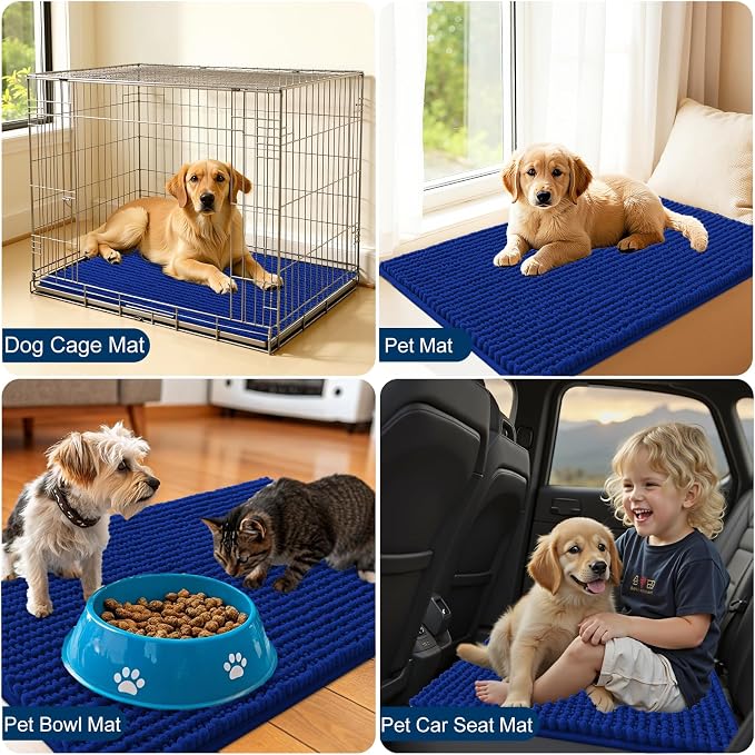 OLANLY Dog Door Mat for Muddy Paws 24x16, Ultra Absorbent Chenille Mud Doormat - Image 7
