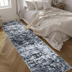 Washable Area Rug 3x14 Entryway Rug: Washable Modern Abstract Soft Thin Rug - Image 2