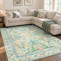 Wonnitar Machine Washable 5x7 Area Rug, Boho Floral Rugs by Wonnitar