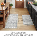 GRANNY SAYS Boho Kitchen Rug Sets of 2, Non Slip Washable Faux Wool Kitchen Mats - Image 2