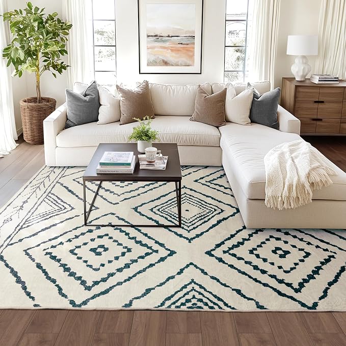 BESTSWEETIE Area Rug 8x10 Rug Machine Washable Non-Slip Low Pile Print Pattern - Image 6