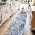 2x8 Washable Non-Slip Hallway Runner Rug – Modern Coastal Abstract Neutral by BYYVOORugsforYourHome