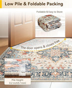 RELEANY Area Rugs Runner 3'x7' Washable Non-Slip, Floral Vintage Distress - Image 6