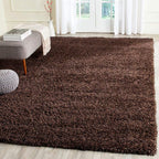 SAFAVIEH California Premium Shag Collection 6'7" x 6'7" Square Brown SG151 by Unknown