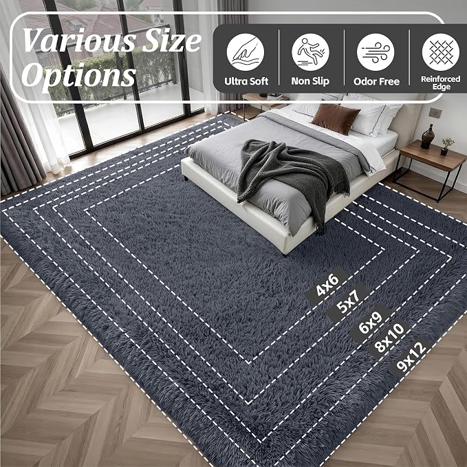6x9 Area Rugs for Living Room Bedroom: Ultra Soft Fluffy Shag Rug Upgrade - Image 9