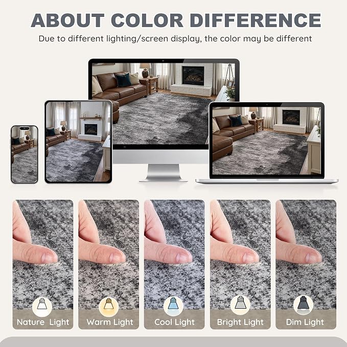 DMOYEST 9x12 Area Rug for Living Room, Washable & Non Slip Large Indoor Carpet - Image 6