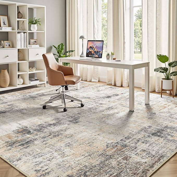 Lofus 5x8 Area Rug for Living Room, Neutral Modern Washable Carpet for Bedroom - Image 4