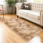 2x5 Feet Beige Fluffy Runner Rug - Image 2