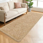 2x6 ft Beige Runner Rugs for Bedroom Living Room, Soft Plush Fluffy Throw Rug - Image 2