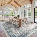 Rugxara 10x14 Extra Large Washable Area Rug, Soft Neutral Vintage Boho Rug - Image 4