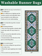 SERISSA Runner Rug for Hallways, Long Boho Rug Vintage Green White Hallway - Image 2