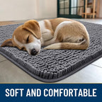 Smiry Dog Door Mat for Muddy Paws 70x35, Absorbent Dirt Trapper, Non-Slip - Image 2