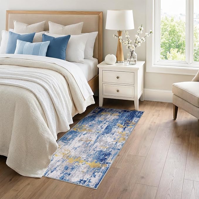 RELEANY Washable Area Rugs 3x6 Non-Slip Modern Abstract Soft - Image 2
