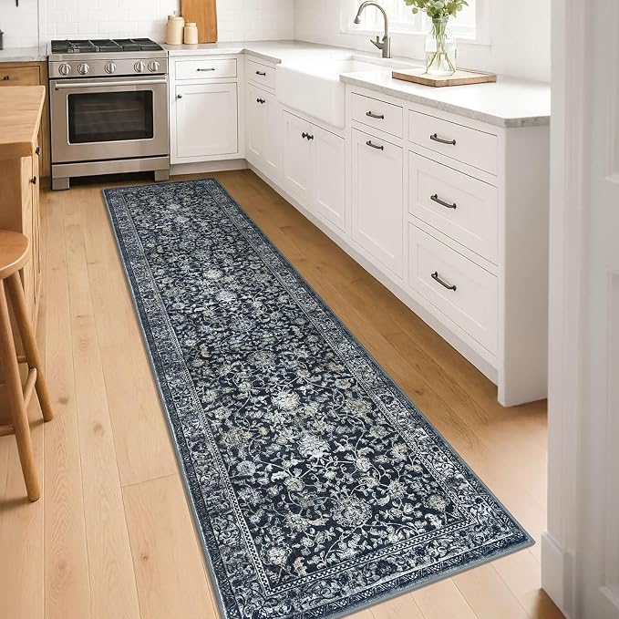 KILOCOCO Hallway Runner 2x8 Rug Runner Printed Vintage Floral Washable Kitchen - Image 7