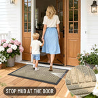 OLANLY Front Door Mat Outside Entrance 59x34, Heavy Duty Sturdy Natural Rubber - Image 6