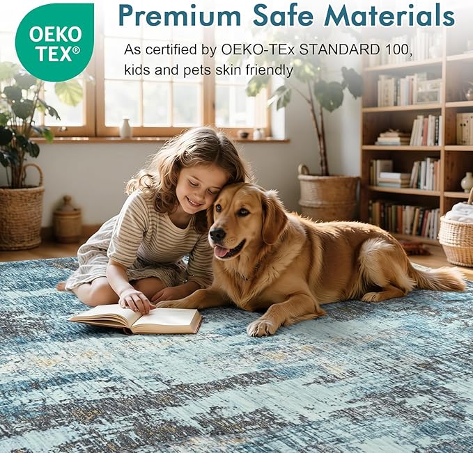 6x9 Ft Area Rugs for Living Room, Soft Non-Slip Washable Rugs Modern Abstract - Image 4