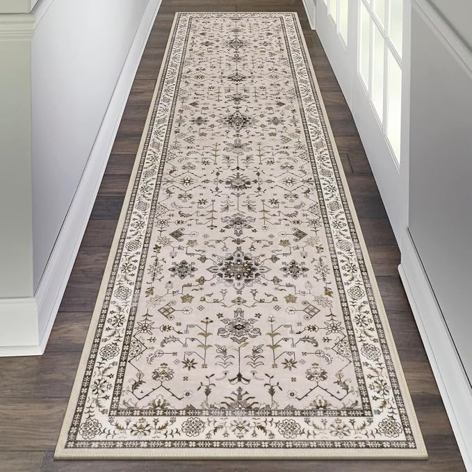 HEBE Washable Hallway Runner Rug 2'x 8' Non Slip Kitchen Rugs Runner, Low Pile by HEBE