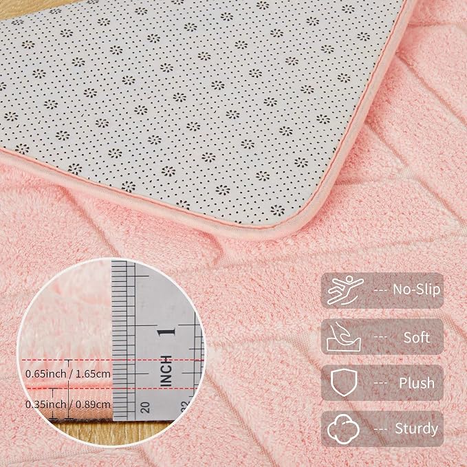 6x9 Pink Washable Area Rug for Girls Bedroom Living Room, Modern Geometric Shag - Image 4