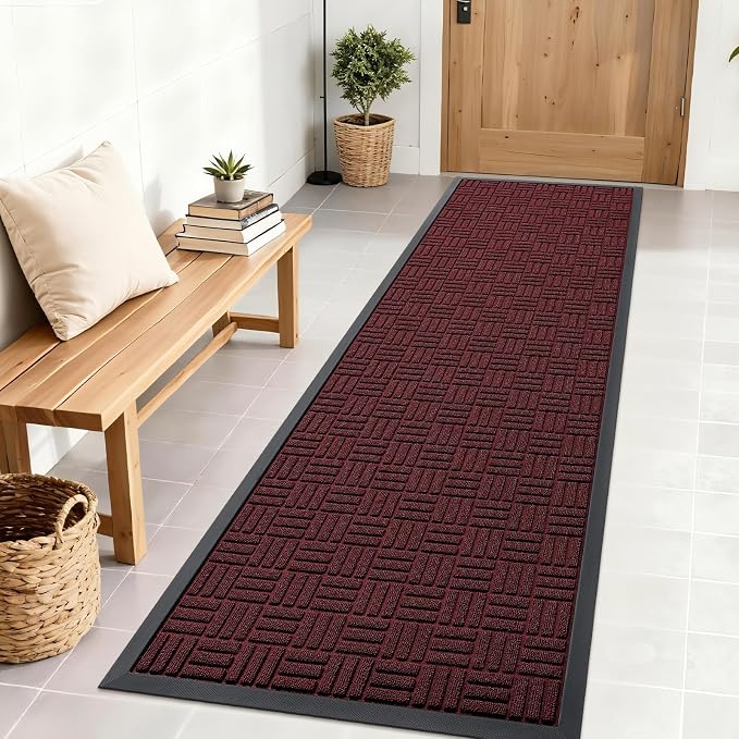 OLANLY Front Door Mat Outside Entrance 71x23, Heavy Duty Sturdy Natural Rubber by OLANLY