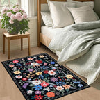 Entryway Rug 2X3 Small Rugs: Floral Washable Door Mat Vintage Soft Low Pile - Image 3
