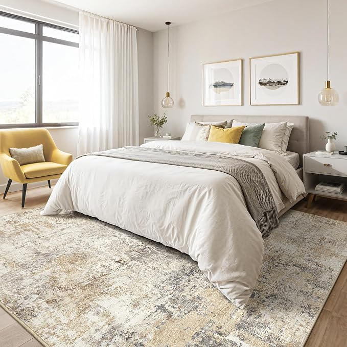 10x13 Area Rug Living Room: Washable Large Abstract Modern Soft Rugs Stain - Image 4