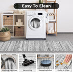 2x8 Runner Rug Machine Washable Non Slip Area Rug Distressed Neutral Moroccan - Image 6