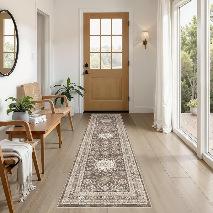 Vintage Hallway Runner Rug 2x6: Large Soft Washable Entryway by COTILED