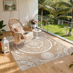 Pauwer Waterproof Outdoor Rug 8x10, Reversible Plastic Straw Patio Camping Rug - Image 6