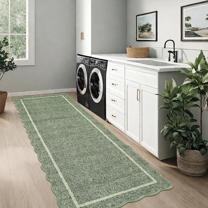 GarveeHome Scalloped Washable Runner Rug 2x8 Runner Modern Non Slip Kitchen - Image 7