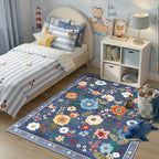 RELEANY Floral 5x8 Area Rugs Washable Print Boho Cute Carpet Non Slip Flower - Image 2