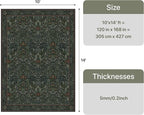 GENIMO Washable 10x14 Area Rug, Vintage Boho Floral Carpet, Soft Low-Pile - Image 2