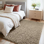 4x6 Area Rugs for Living Room Rug: Soft Fluffy Shag Gray Camel Rugs for Bedroom - Image 2