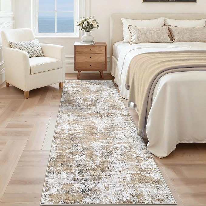 XLUEZ 2x7 Runner Rug for Hallway, Washable Modern Abstract Runner Rugs Neutral - Image 2