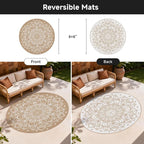 Pauwer Waterproof Outdoor Rug 8ft, Reversible Plastic Straw Patio Camping Rug - Image 2