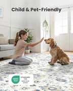 AMADA HOMEFURNISHING Washable Area Rug, Low-Profile Large Area Rug - Image 3