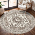 TOPRUUG Washable Oriental Area Rug - 3ft Round Rugs by TOPRUUG