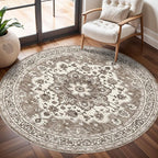 TOPRUUG Washable Oriental Area Rug - 3ft Round Rugs by TOPRUUG