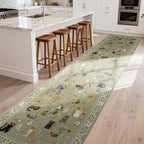 2x12 Washable Rug Runner, Non Slip Low Pile Hallway Cat Runner Rug, Stain - Image 2